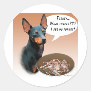 Manchester Terrier Turkey Classic Round Sticker