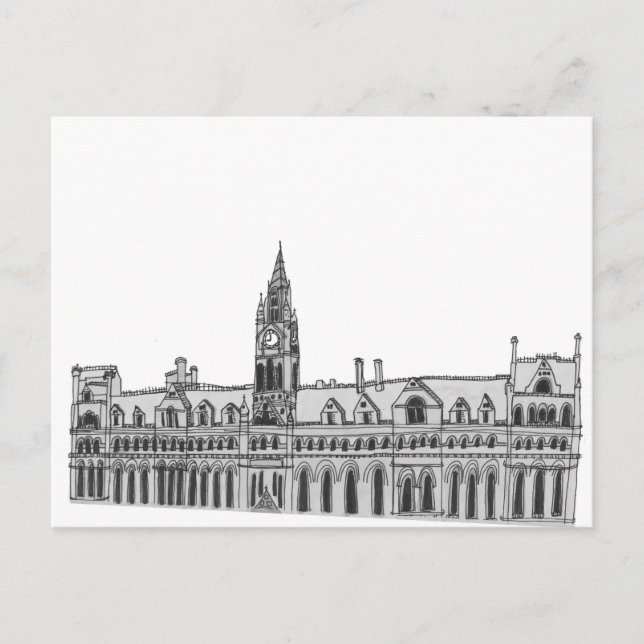Manchester Town Hall Postcard (Front)