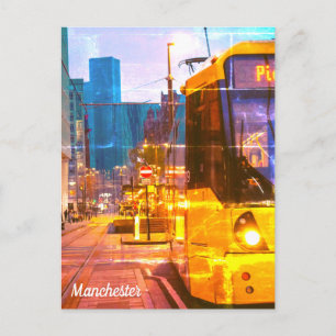 Manchester Tram Piccadilly Gardens Vendredi Filter Postcard