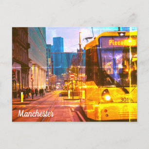 Manchester Tram Piccadilly Gardens Vendredi Filter Postcard