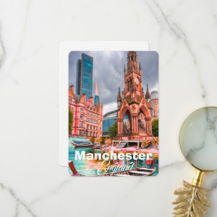 Manchester Travel Postcard Art, Manchester Travel