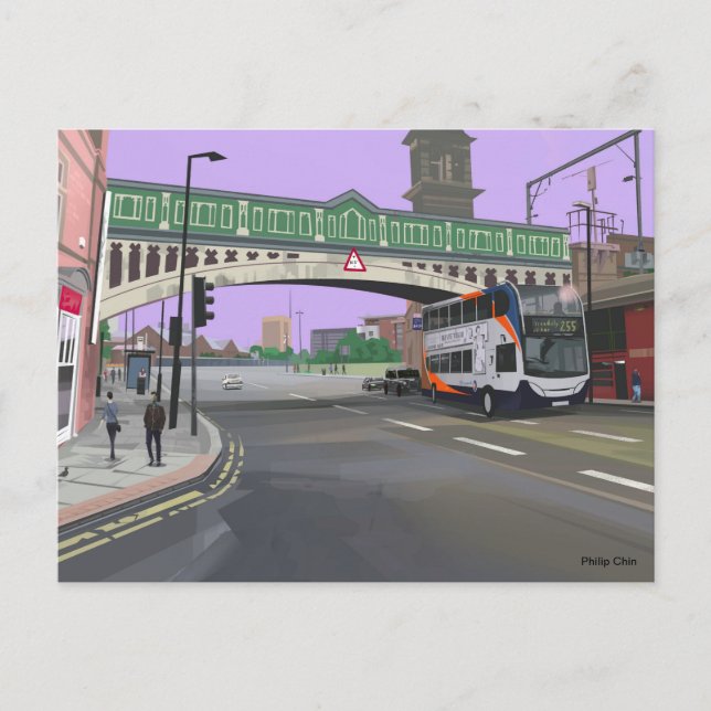 manchester UK illustration Postcard (Front)