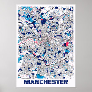 Manchester - United Kingdom MilkTea City Map Poster