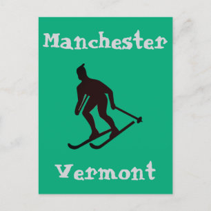 Manchester, VT (Vermont Apres ski Town)  Holiday Postcard