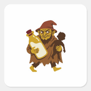 Manci Bottle Square Sticker