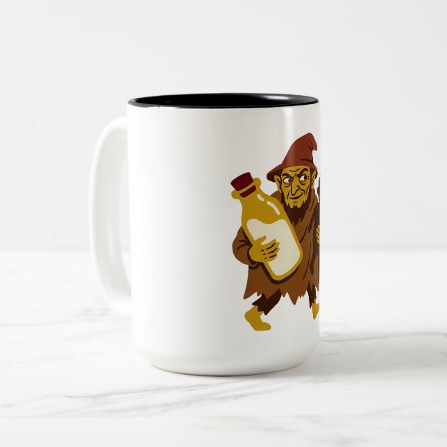 Manci Bottle Two-Tone Coffee Mug (Front Left)