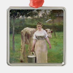 Manda Lametrie, The Farm Maid, 1887 Metal Tree Decoration