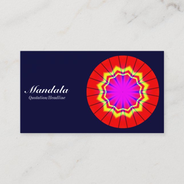 Mandala 02 - Dark Navy 000033 Business Card (Front)