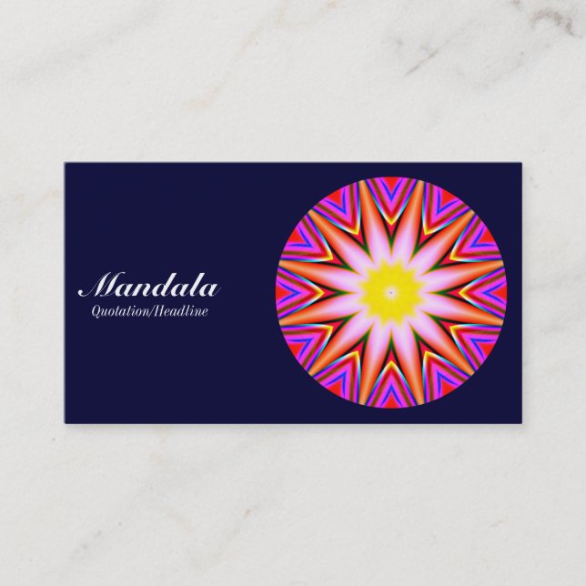 Mandala 03 - Dark Navy 000033 Business Card (Front)