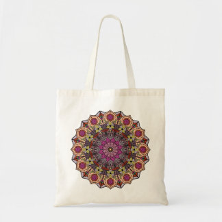 Mandala 12 Autumn Leaves Orange Mauve - Tote Bag