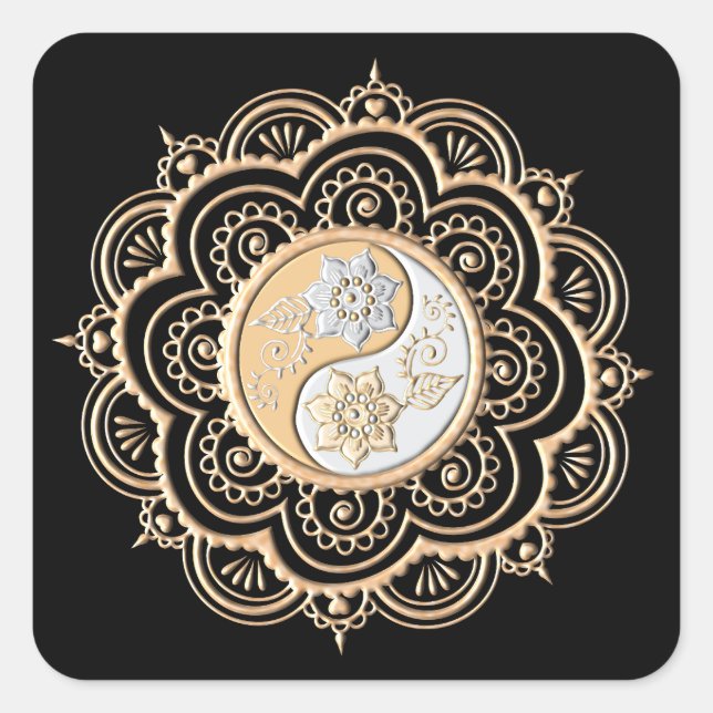 Mandala 1 square sticker (Front)