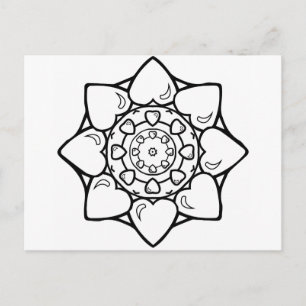 Mandala 36 hearts postcard