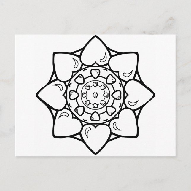 Mandala 36 hearts postcard (Front)
