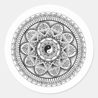 Mandala (3) classic round sticker