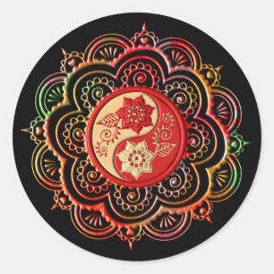 Mandala 6 classic round sticker