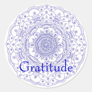 Mandala 6, Gratitude Classic Round Sticker