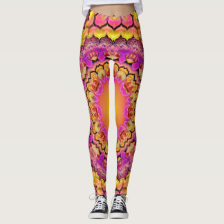 Mandala - A Bed of Roses Tiled Leggings