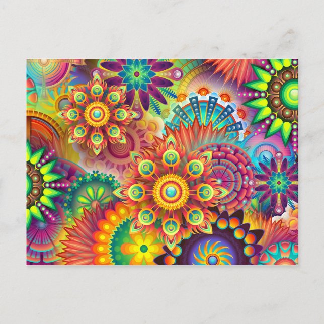 Mandala Abstract Spiritual Psychedelic Trippy Postcard (Front)