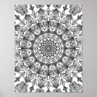 Mandala Adult Colouring Doodle Colour This Poster