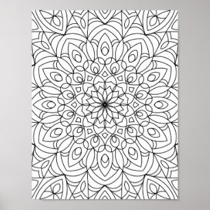 Mandala  Adult Colouring Doodle Colour This Poster
