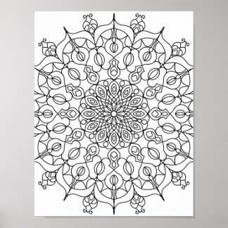  Mandala  Adult Colouring Doodle Colour This Poster