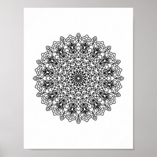 Mandala Adult Colouring Doodle Colour This Poster