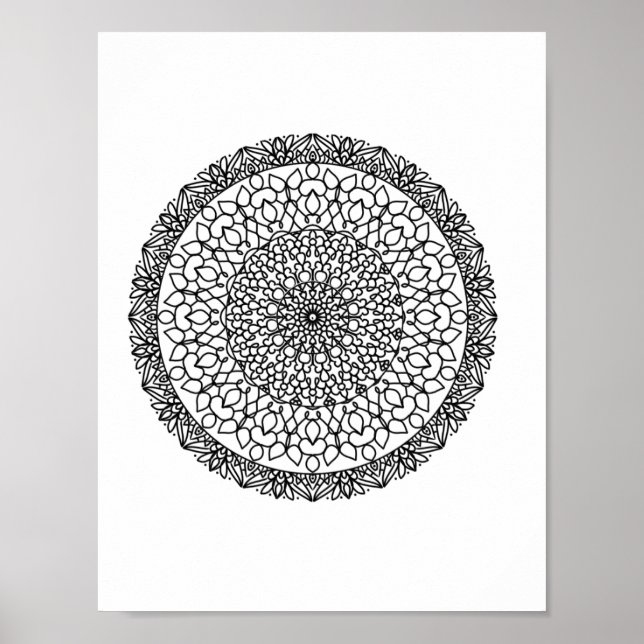 Mandala  Adult Colouring Doodle Colour This Poster (Front)