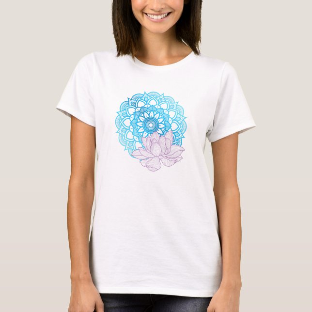 Mandala and Lotus T-Shirt (Front)