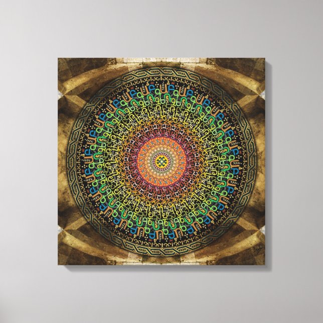 Mandala Armenian Alphabet Canvas Print (Front)