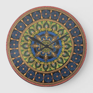 Mandala art clock, decorative clock, geometric large clock