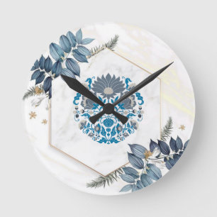 Mandala Art, Floral Graphic Design Round Clock