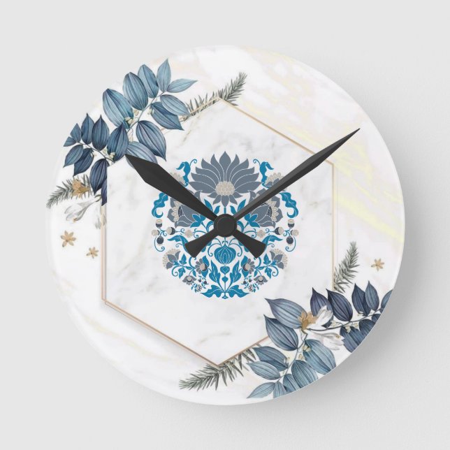 Mandala Art, Floral Graphic Design Round Clock (Front)