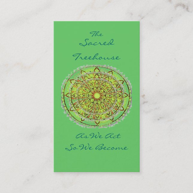 Mandala Art Green Bookmark Profile Card (Front)