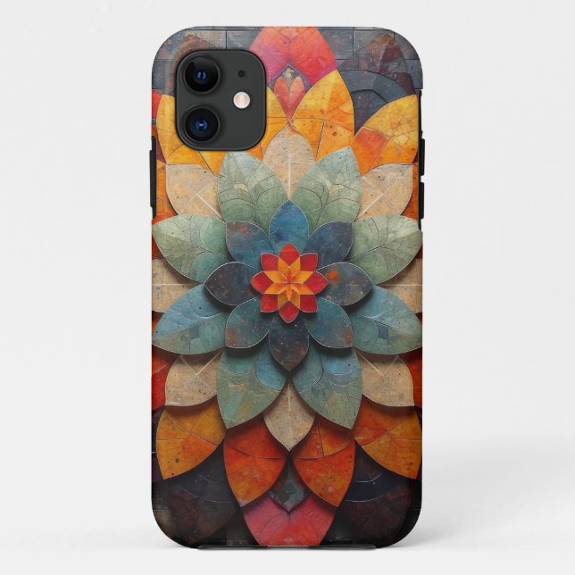 Mandala Art Textured Flower Case-Mate iPhone Case (Back)