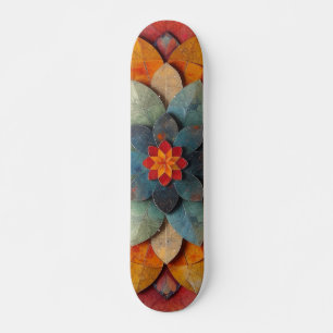 Mandala Art Textured Flower Skateboard