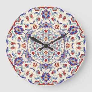 Mandala Beauty: Colourful Cultural Mosaic Large Clock