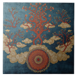 Mandala Beneath the Cloud Trees Tile