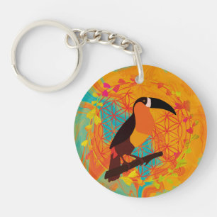 Mandala bird key ring