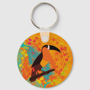 Mandala bird key ring