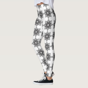Mandala Black and White Leggings