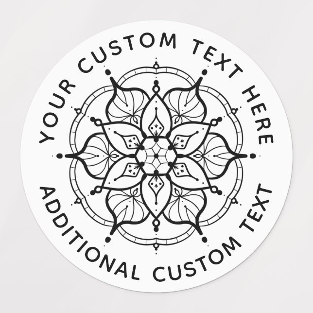 Mandala Black and White Sticker (Design 1)