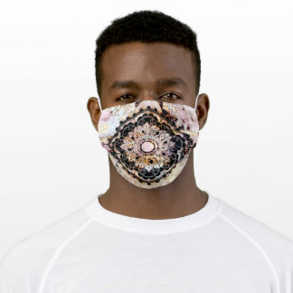 Mandala Black Brown Gold Adult Face Mask
