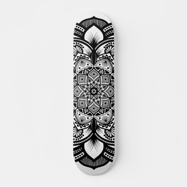 Mandala Black M102 Skateboard (Front)