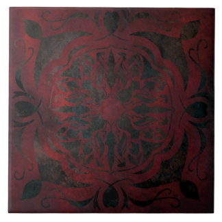 mandala black romantic elegant ceramic tile