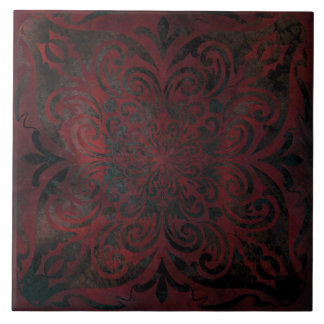 mandala black romantic elegant tile