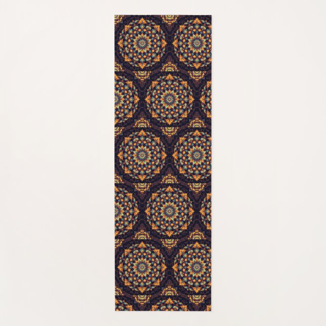 Mandala-Black Yoga Mat (Front)