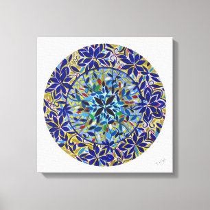 Mandala Blue Harmony Canvas Print