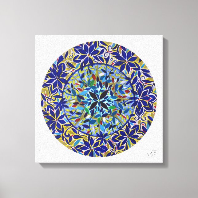 Mandala Blue Harmony Canvas Print (Front)