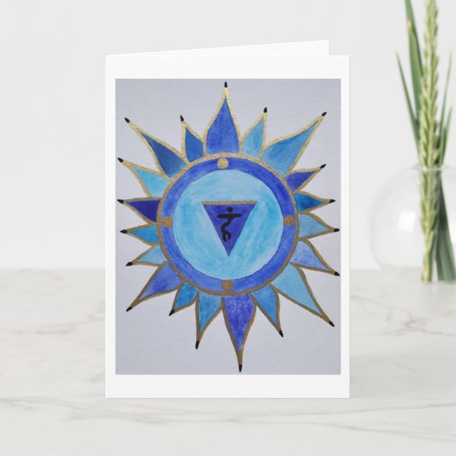 Mandala blue holiday card (Front)