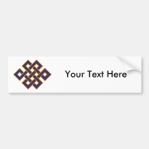 Mandala Blue Karma Buddhism Eternal Knot Bumper Sticker